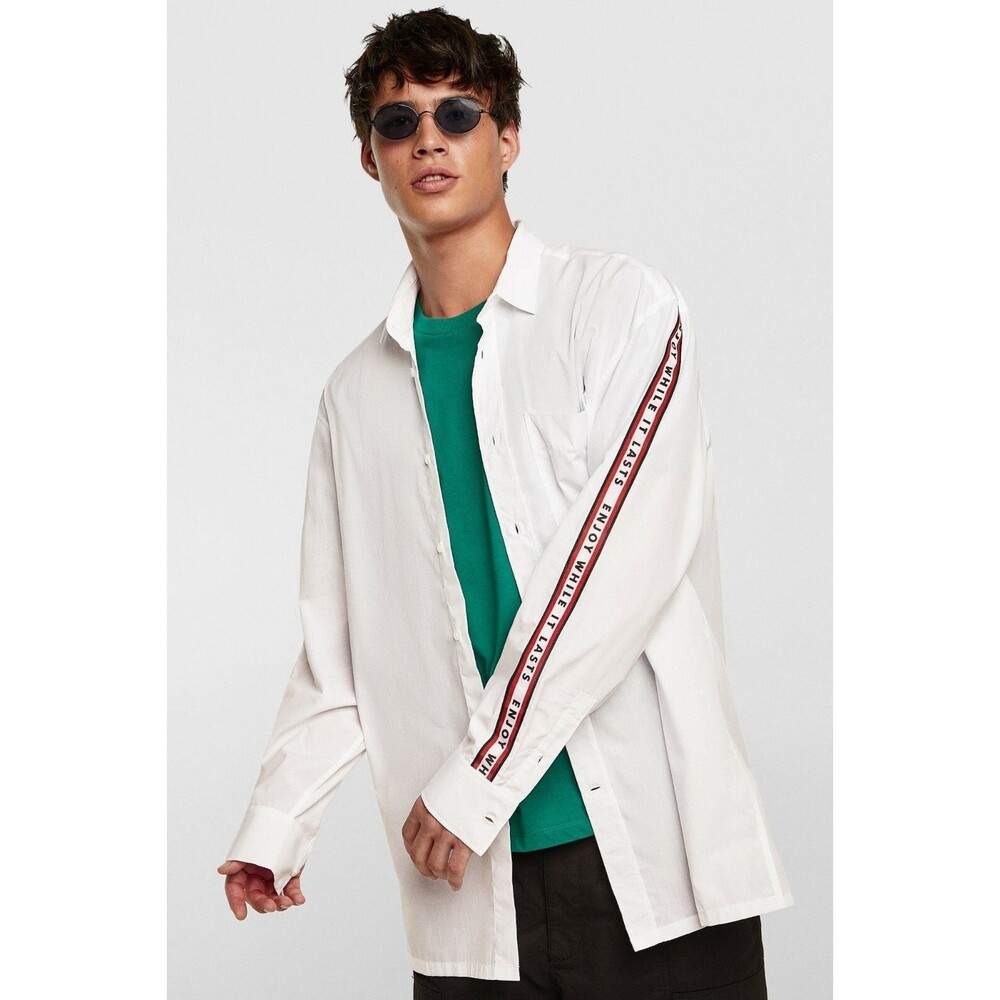 Zara Enjoy While It Lasts Button Down Shirt
